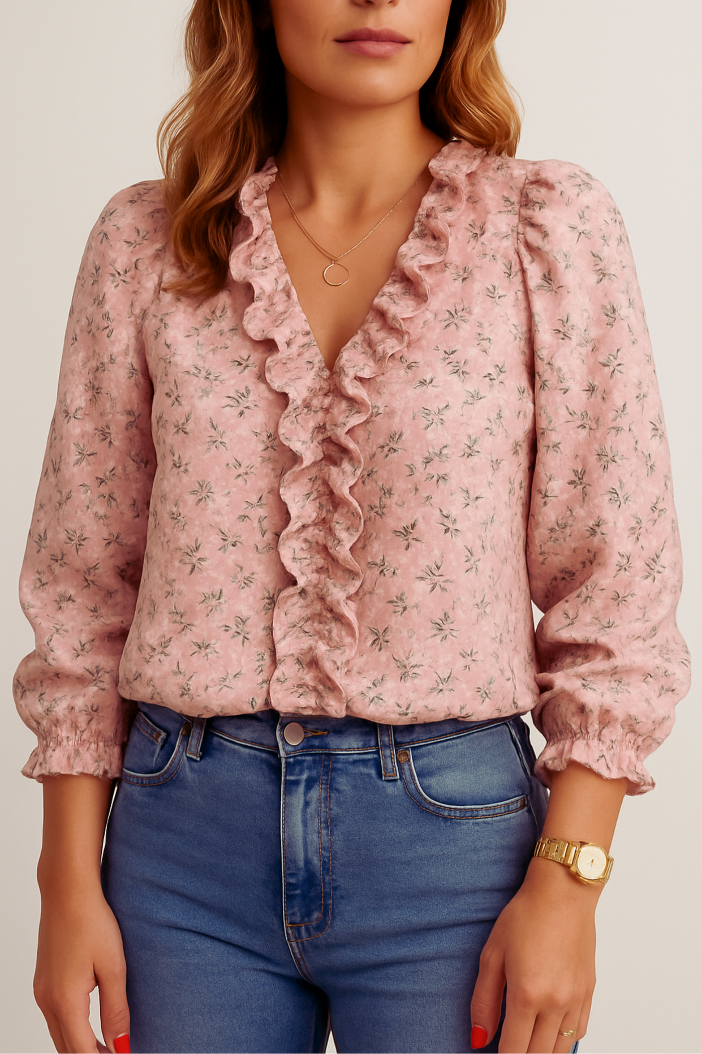 Sofia | Floral ruffled blouse