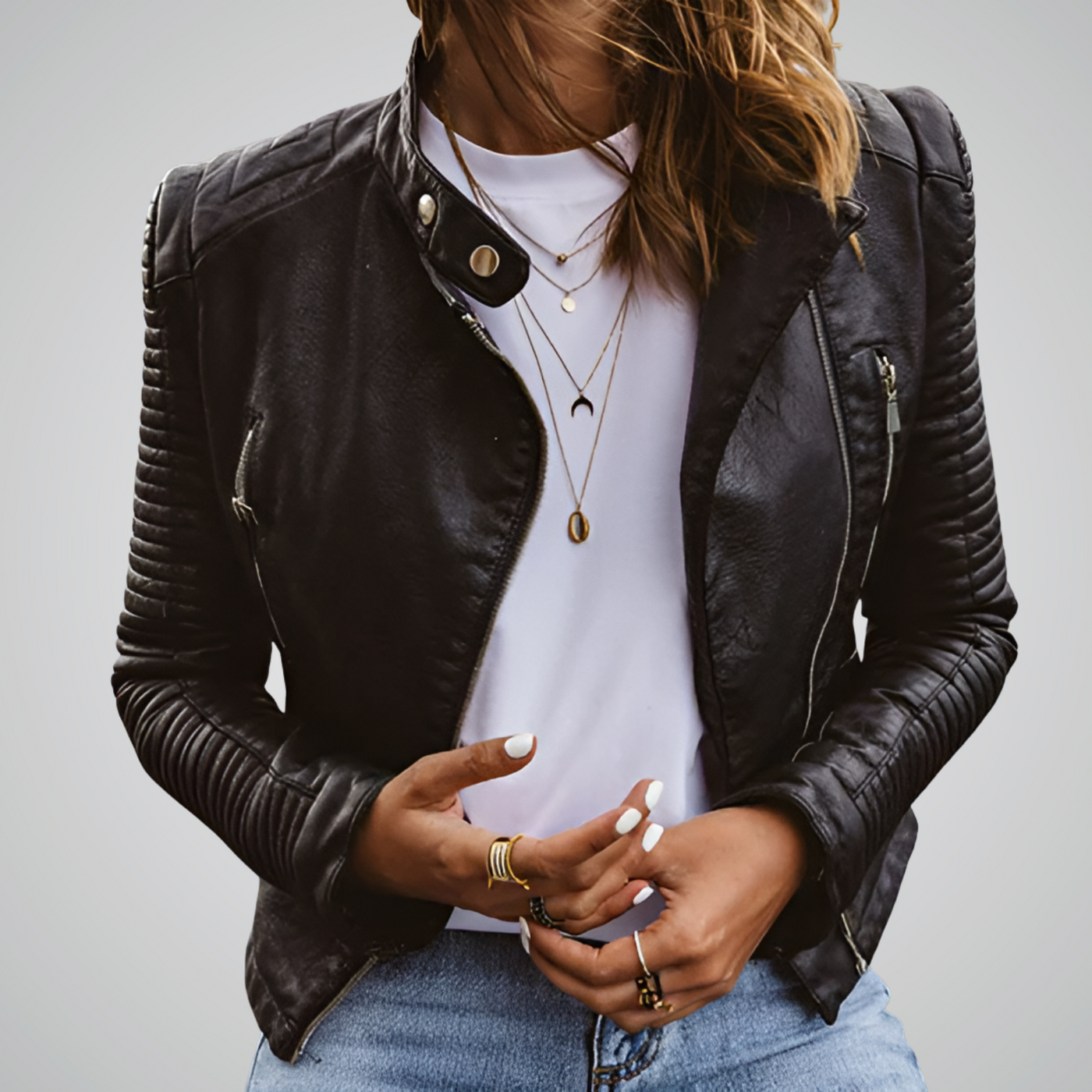 Sofia | Elegant leather jacket
