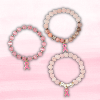 The Pink Ribbon Beaded Bracelet