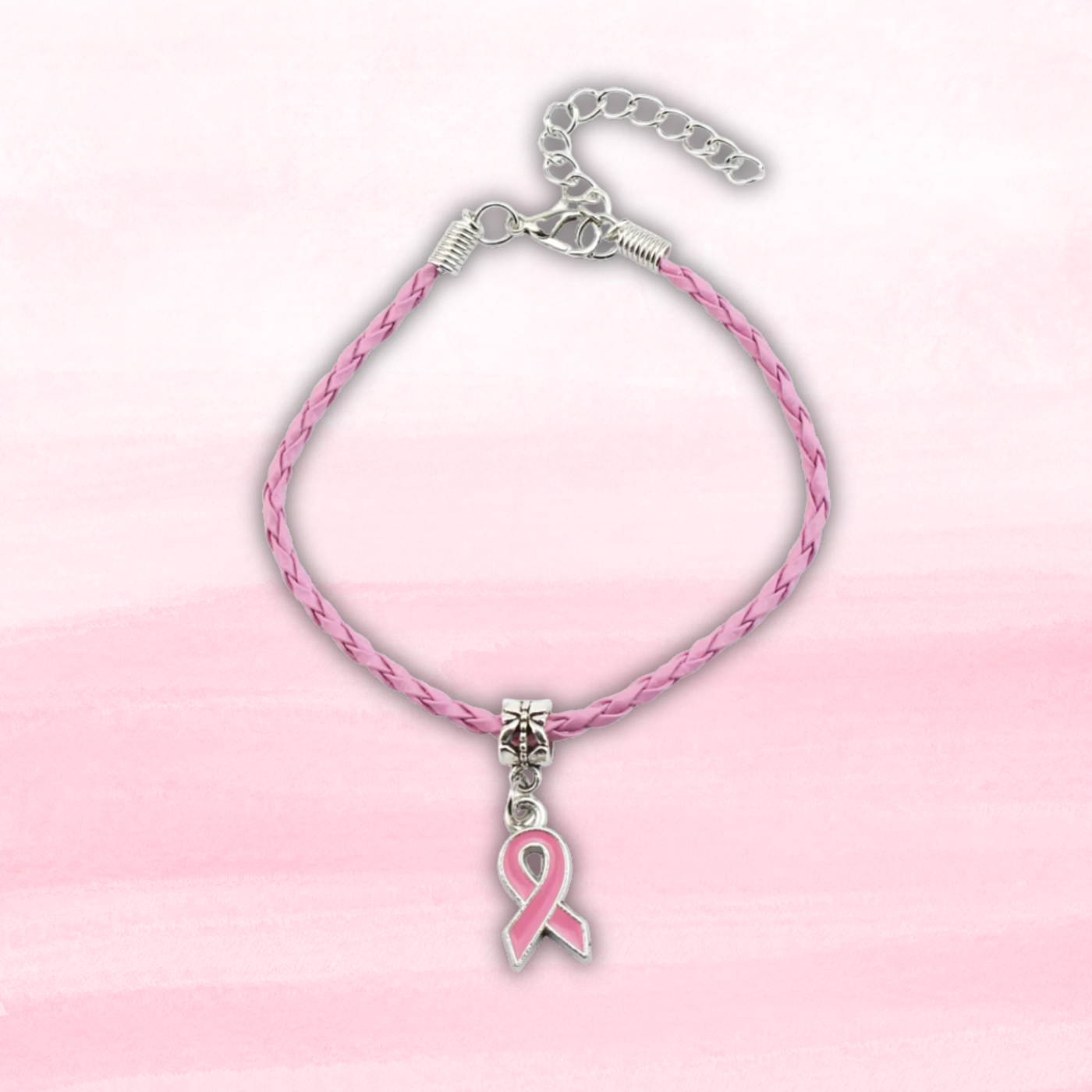 The Pink Ribbon Leather Bracelet