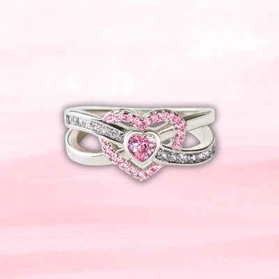 The Pink Infinite Heart Ring