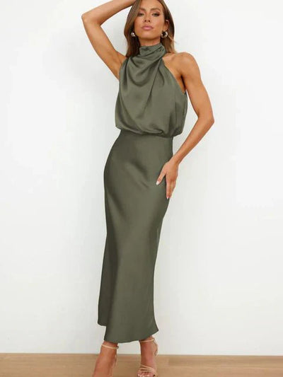 Sofia | Off-shoulder satin dress