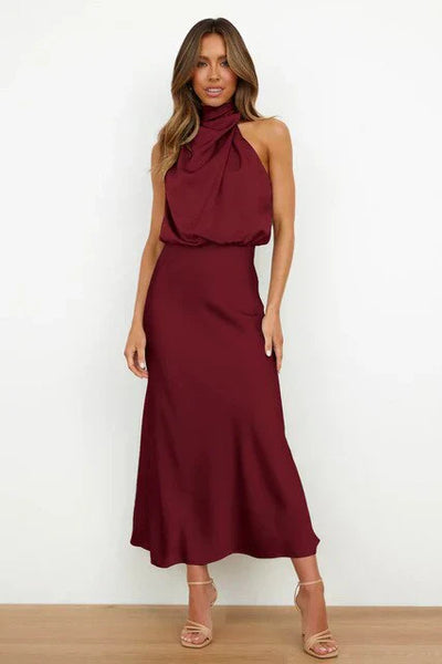 Sofia | Off-shoulder satin dress