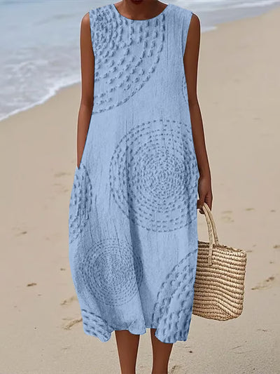 Sofia | Sleeveless Long Dress With Textured Pattern