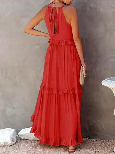 Sofia | Maxi dress with halter neck and ruffles