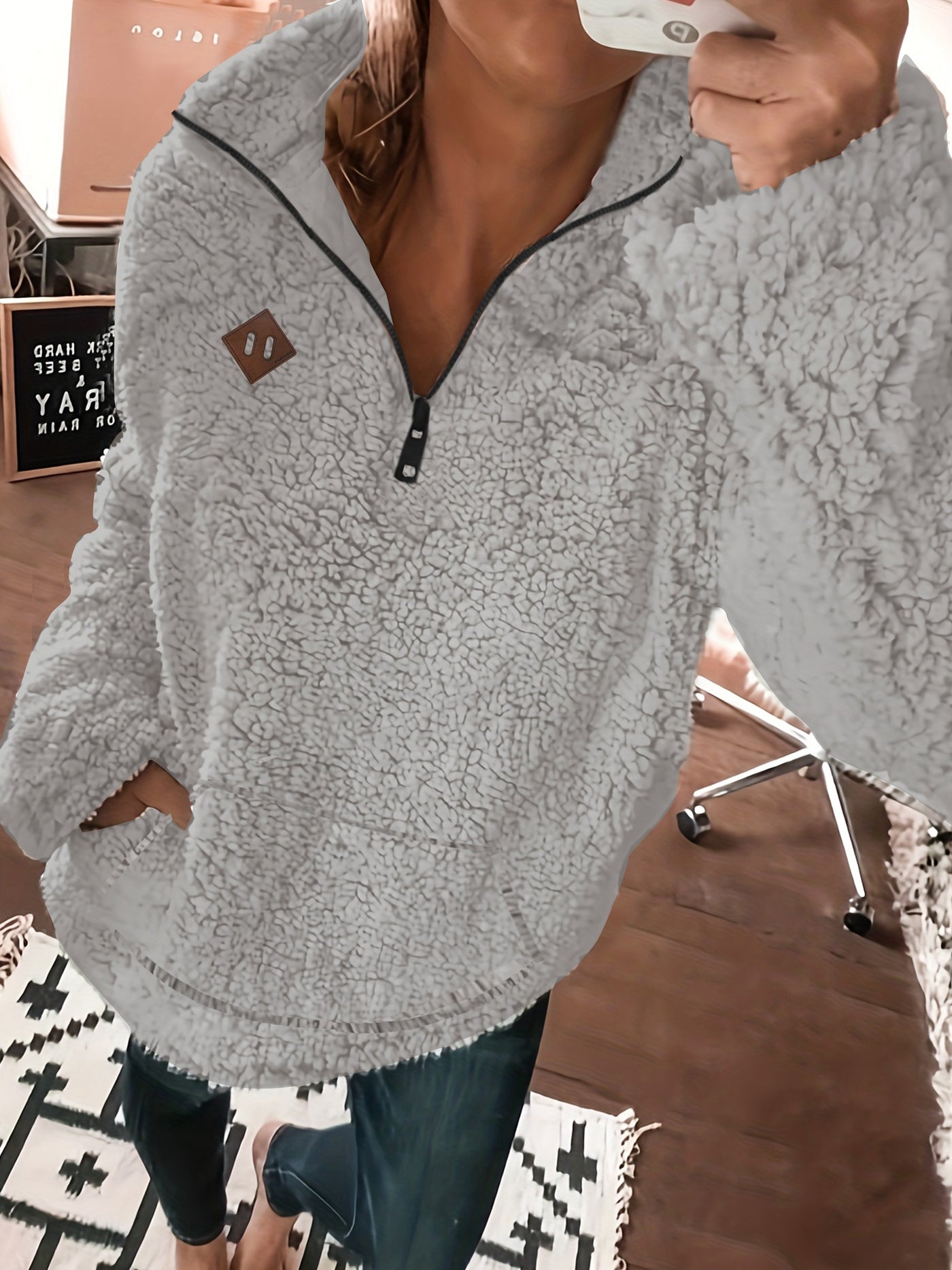 Sofia | Teddy Sweater With Zipper