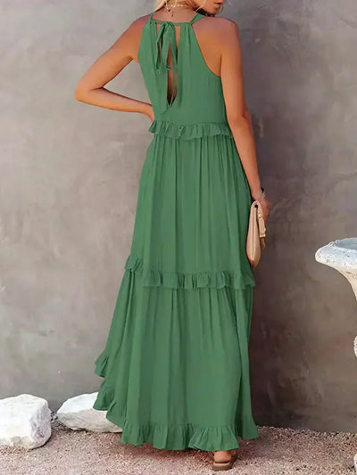Sofia | Maxi dress with halter neck and ruffles