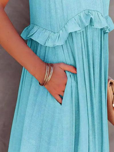 Sofia | Maxi dress with halter neck and ruffles