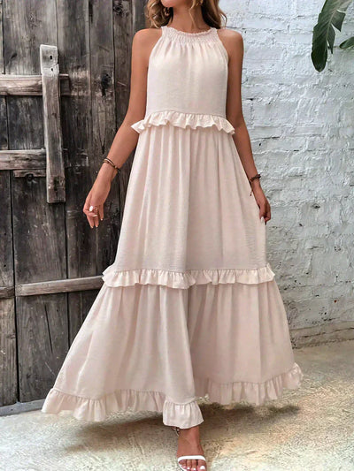 Sofia | Maxi dress with halter neck and ruffles