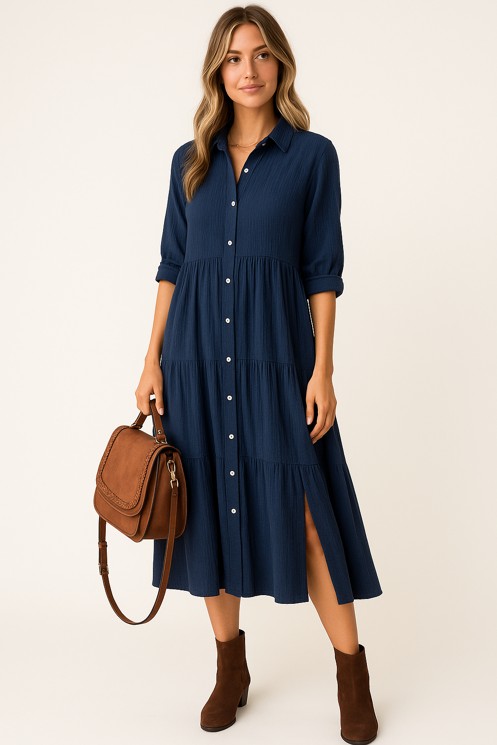 Sofia | Luxurious shirt dress with ruffles