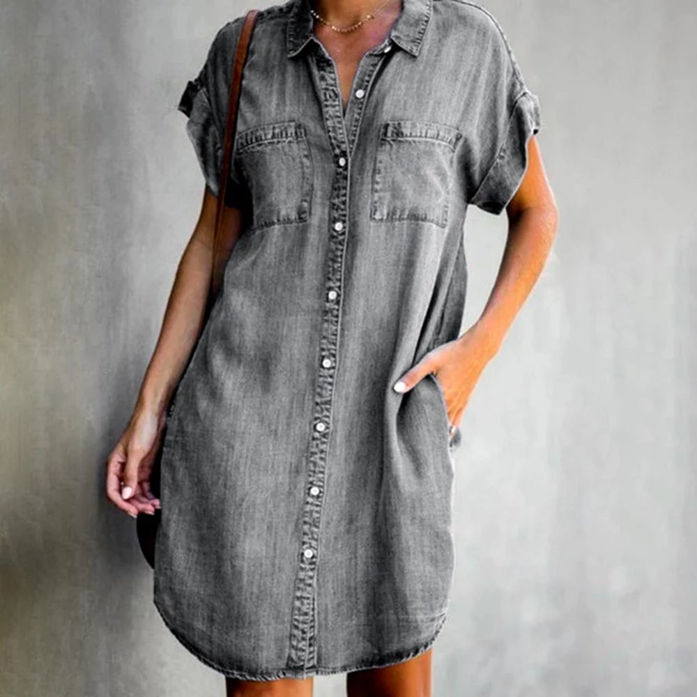 Sofia | Modern denim shirt dress