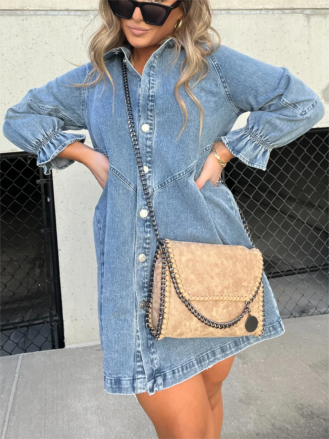 Sofia | Short denim shirt dress