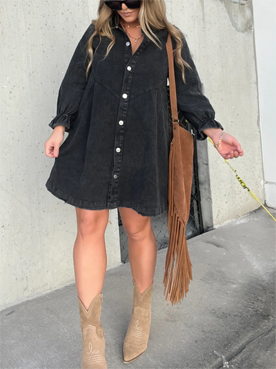 Sofia | Short denim shirt dress