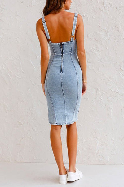 Sofia | Denim dress with adjustable straps