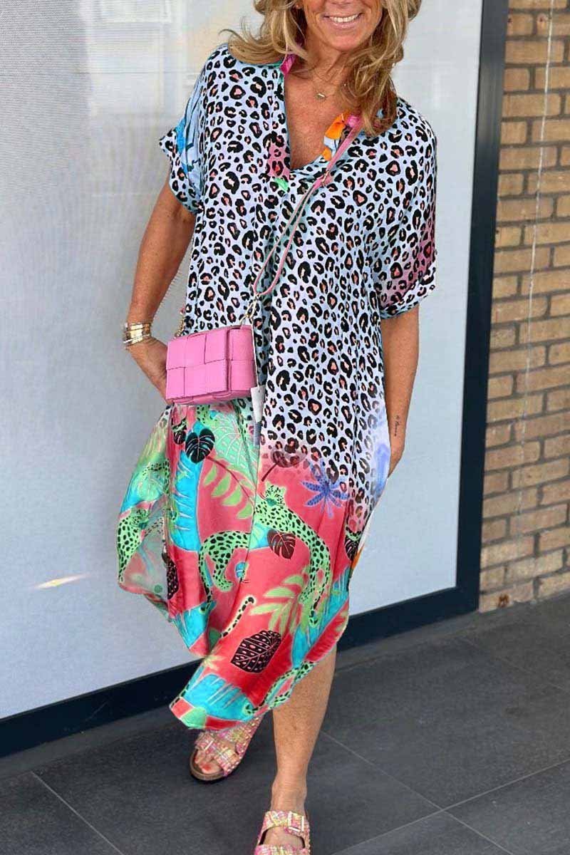 Sofia | Leopard print dress with V-neckline