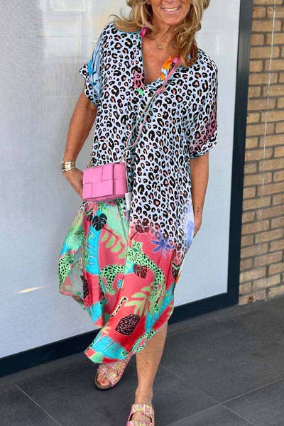Sofia | Leopard print dress with V-neckline