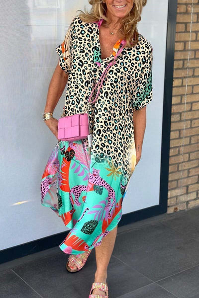 Sofia | Leopard print dress with V-neckline