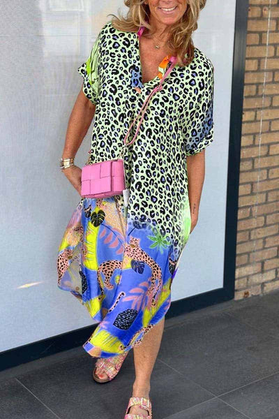 Sofia | Leopard print dress with V-neckline