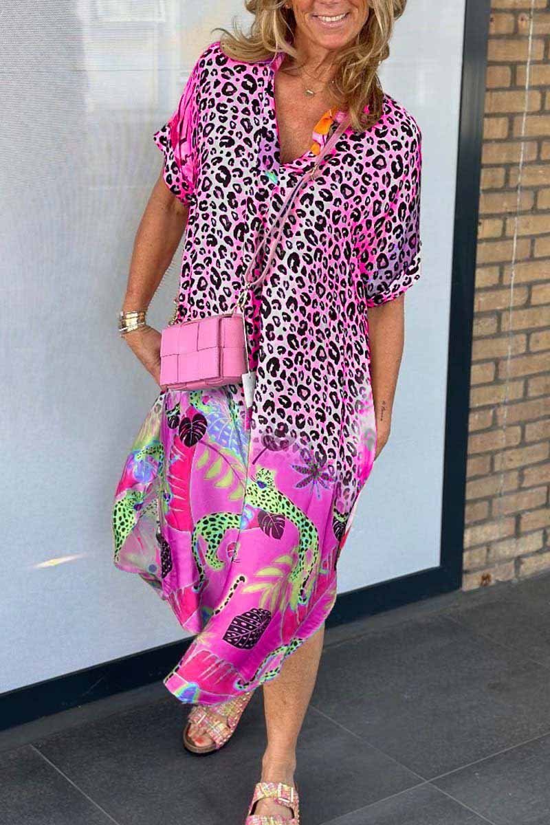 Sofia | Leopard print dress with V-neckline