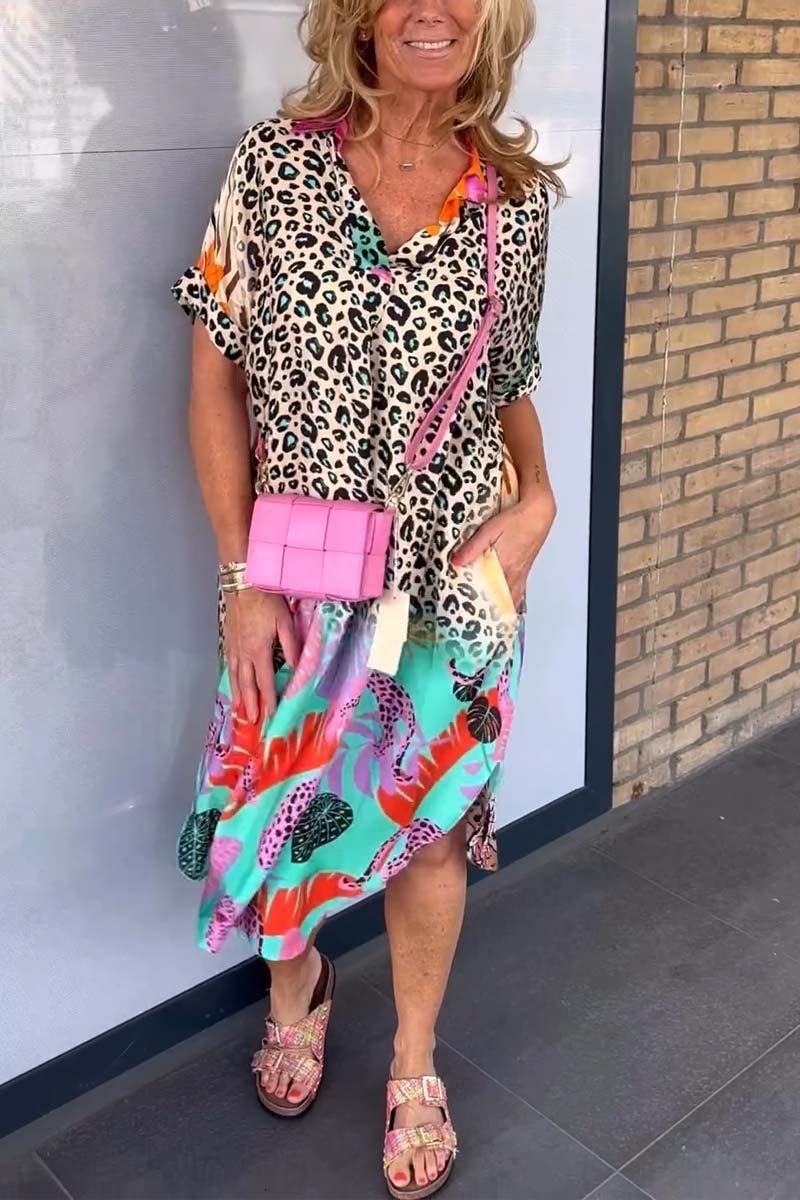 Sofia | Leopard print dress with V-neckline