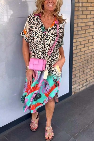Sofia | Leopard print dress with V-neckline