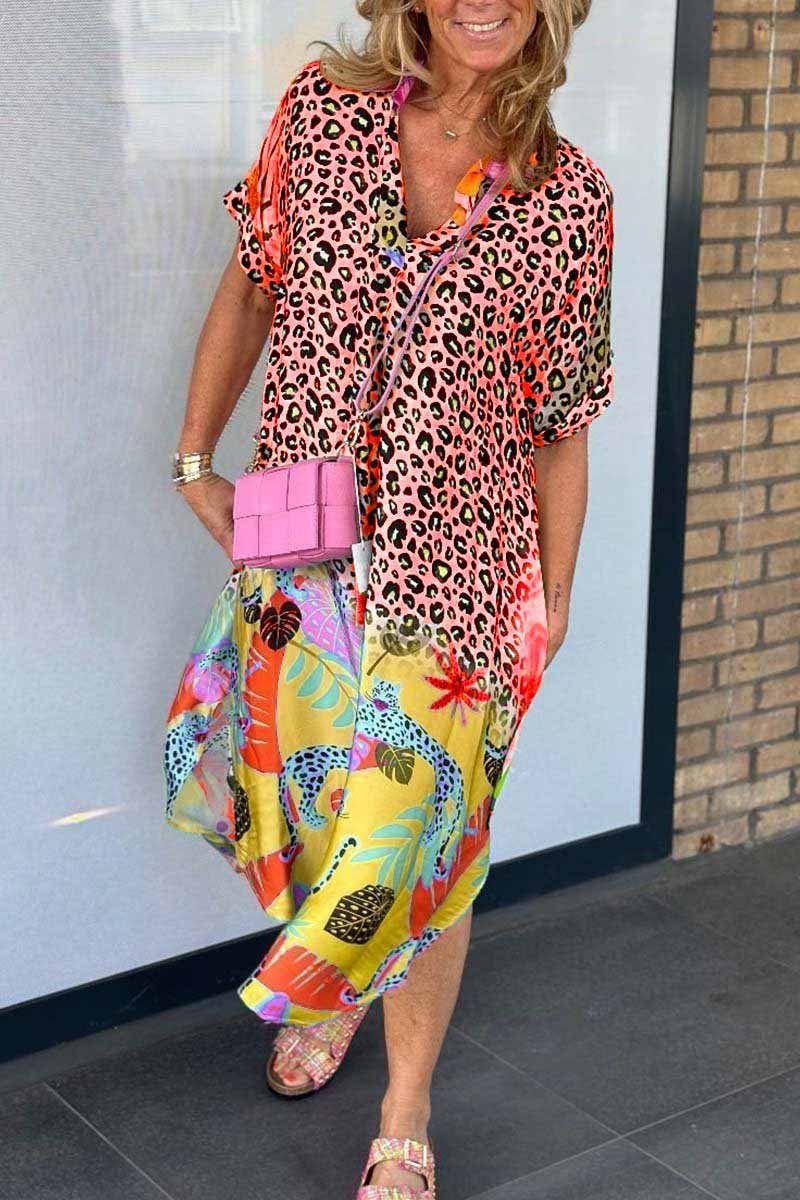 Sofia | Leopard print dress with V-neckline