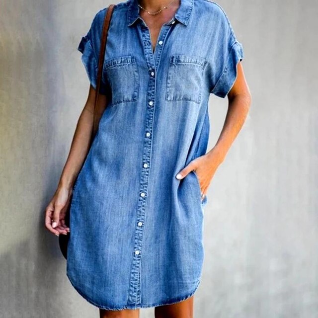 Sofia | Modern denim shirt dress