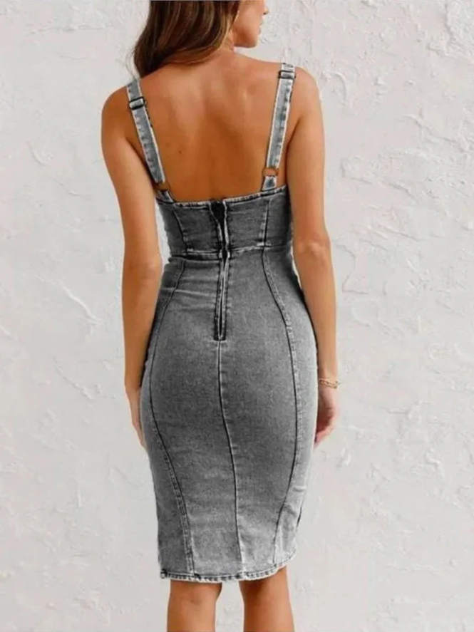 Sofia | Denim dress with adjustable straps