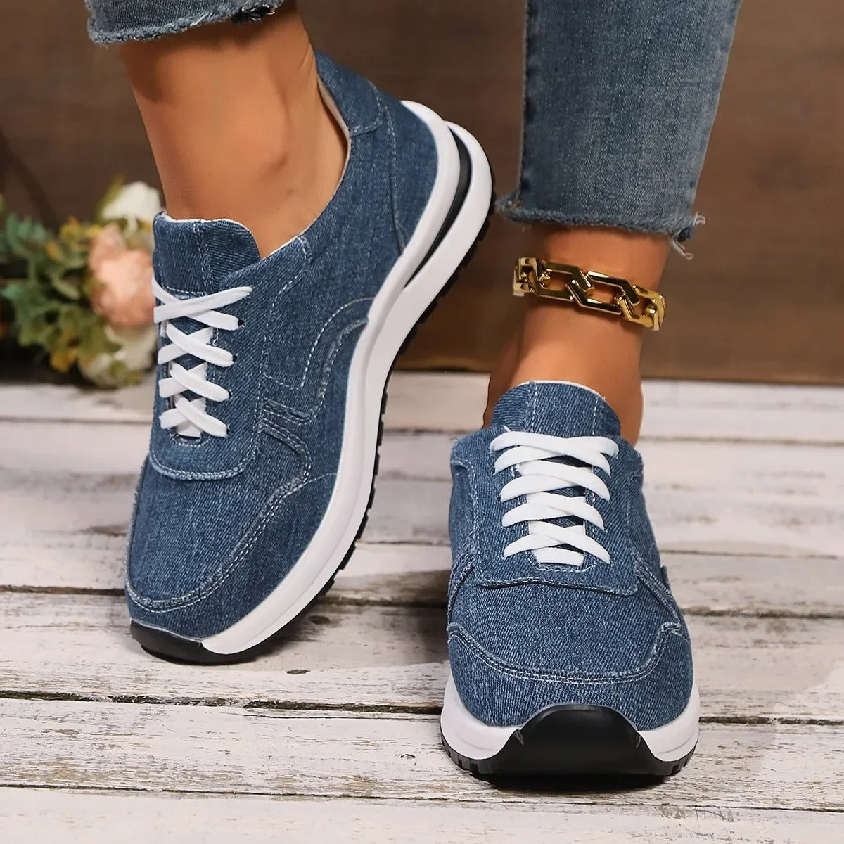 Sofia | Denim platform sneakers